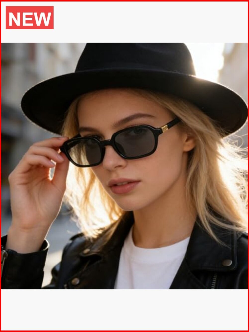 Retro 90s Sunglasses Small Rectangular Frame Lightweight Fashion - Picture 4 of 7